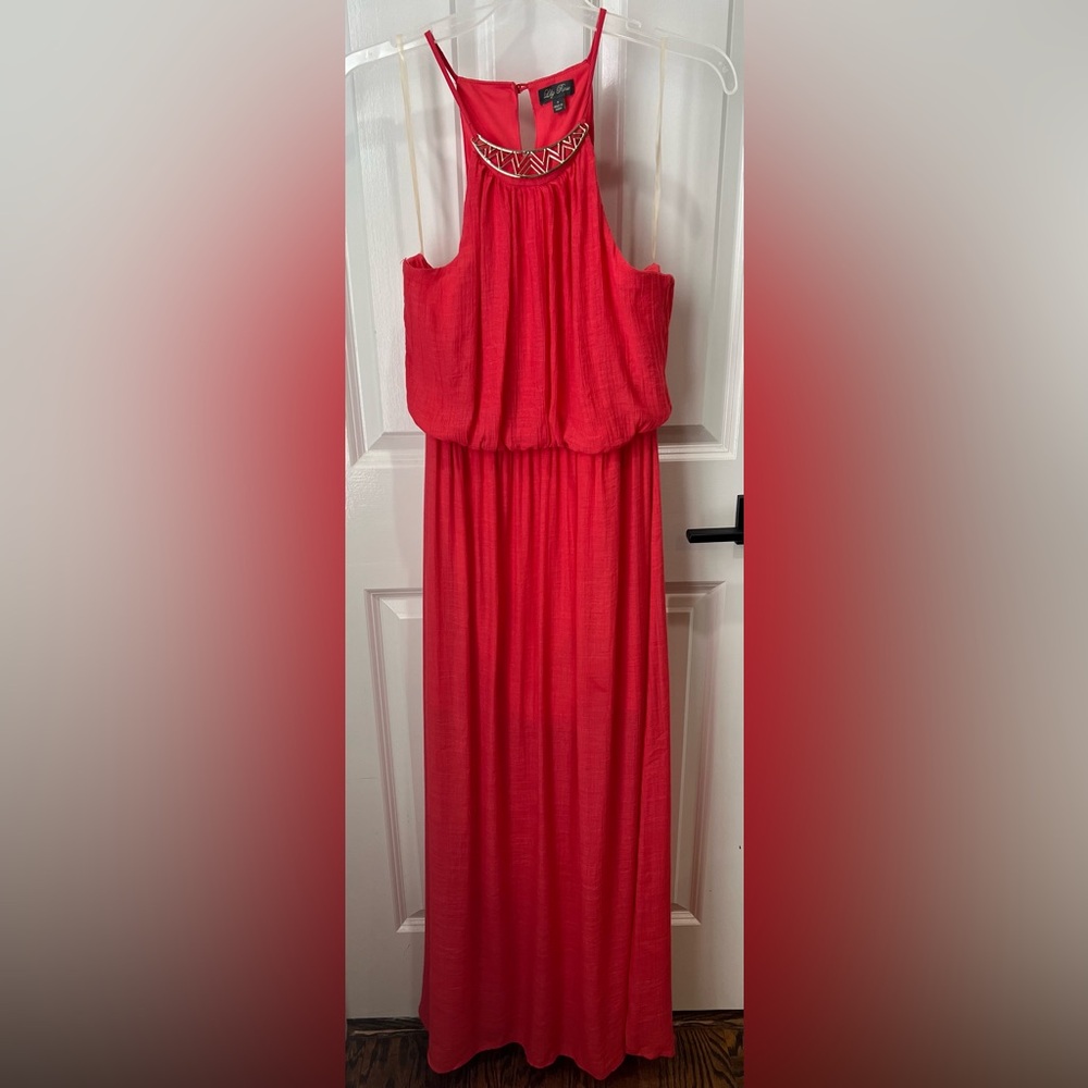 Small hot pink maxi dress